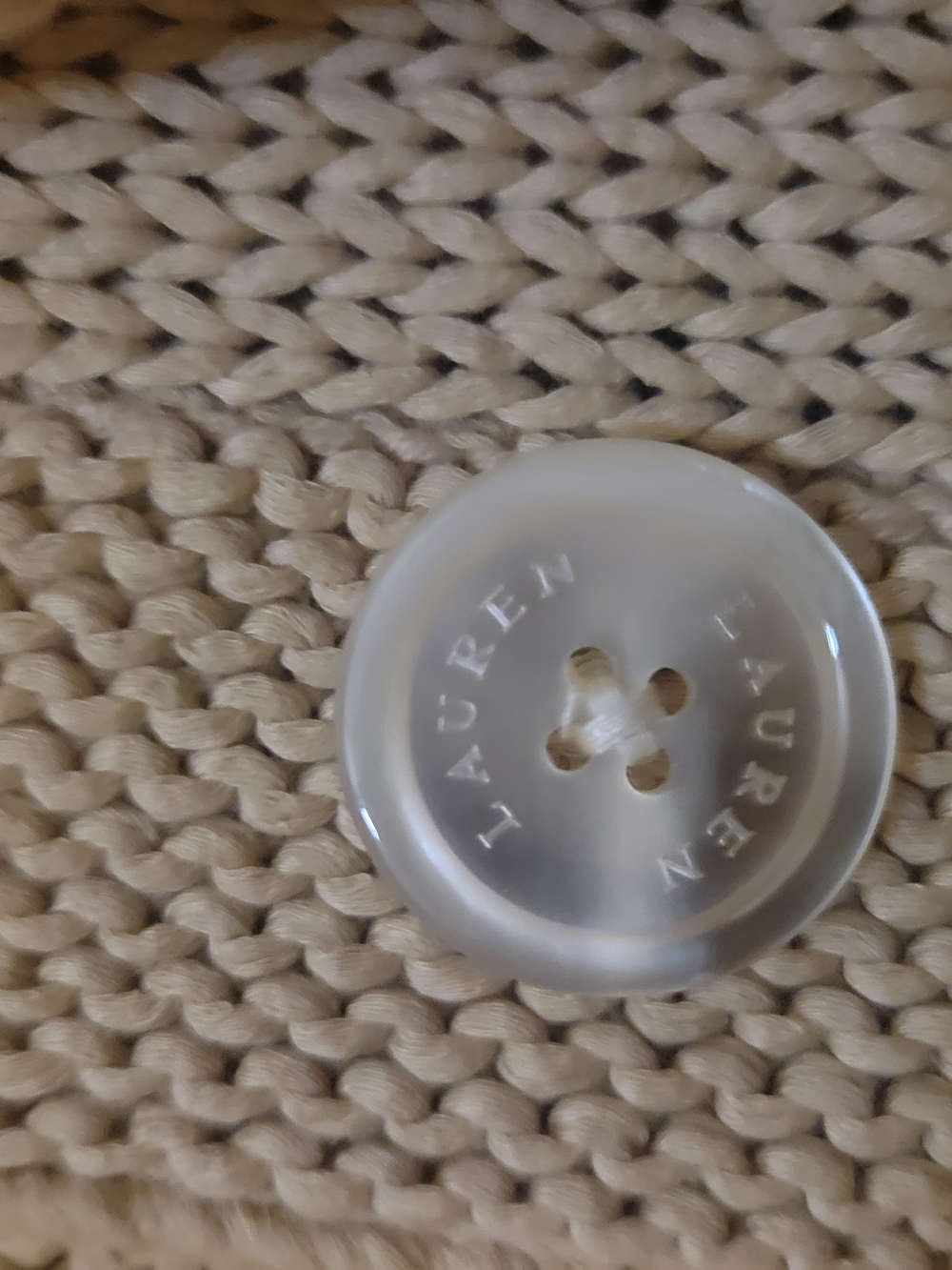 Lauren Ralph Lauren Cream Knit Button-Up Jacket - Picture 4 of 4
